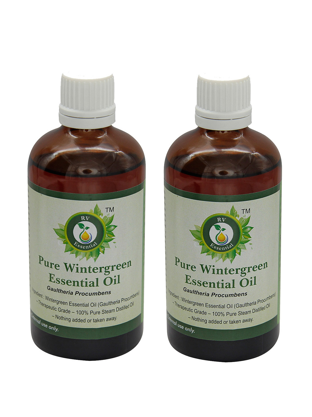 R V Essential Set Of 2 Pure Wintergreen Essential Oil- 50 ml Each
