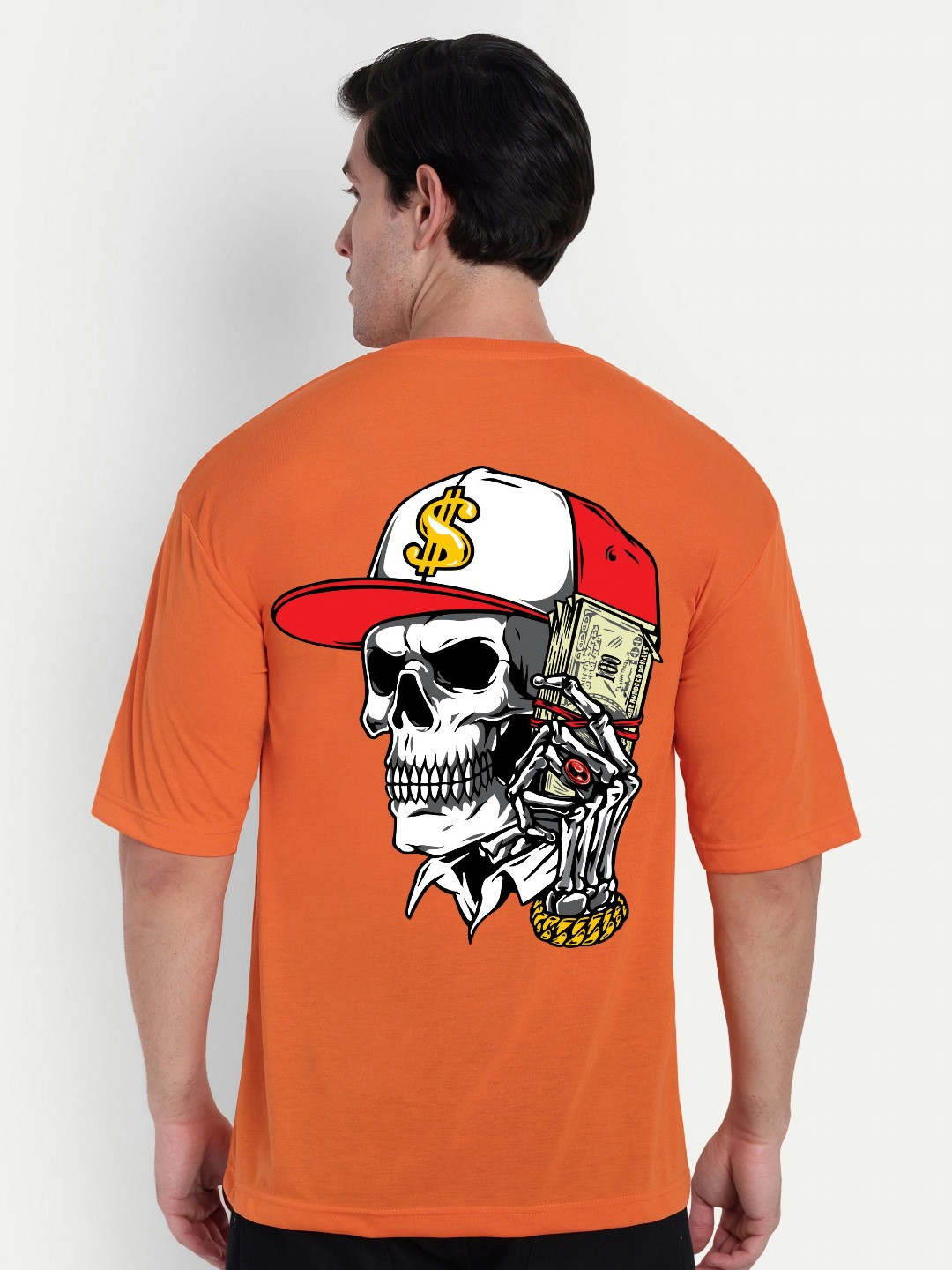 BENNY BROOKS Skull Printed Pockets Oversized T-shirt