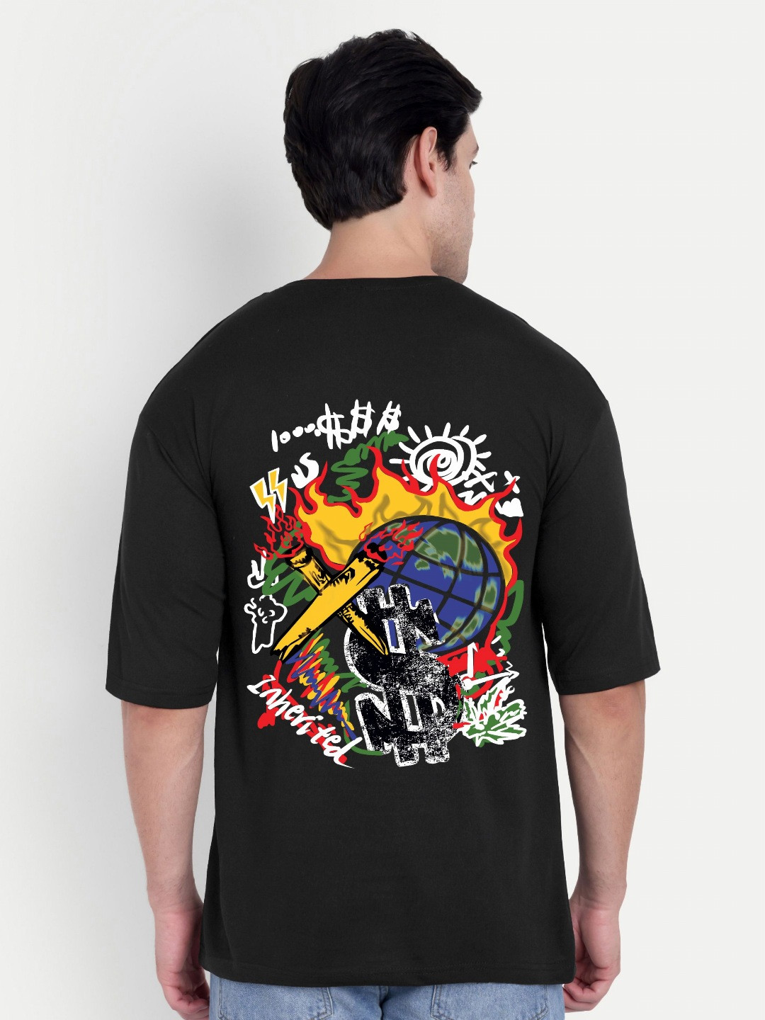 BENNY BROOKS Printed Round Neck Oversized T-shirt