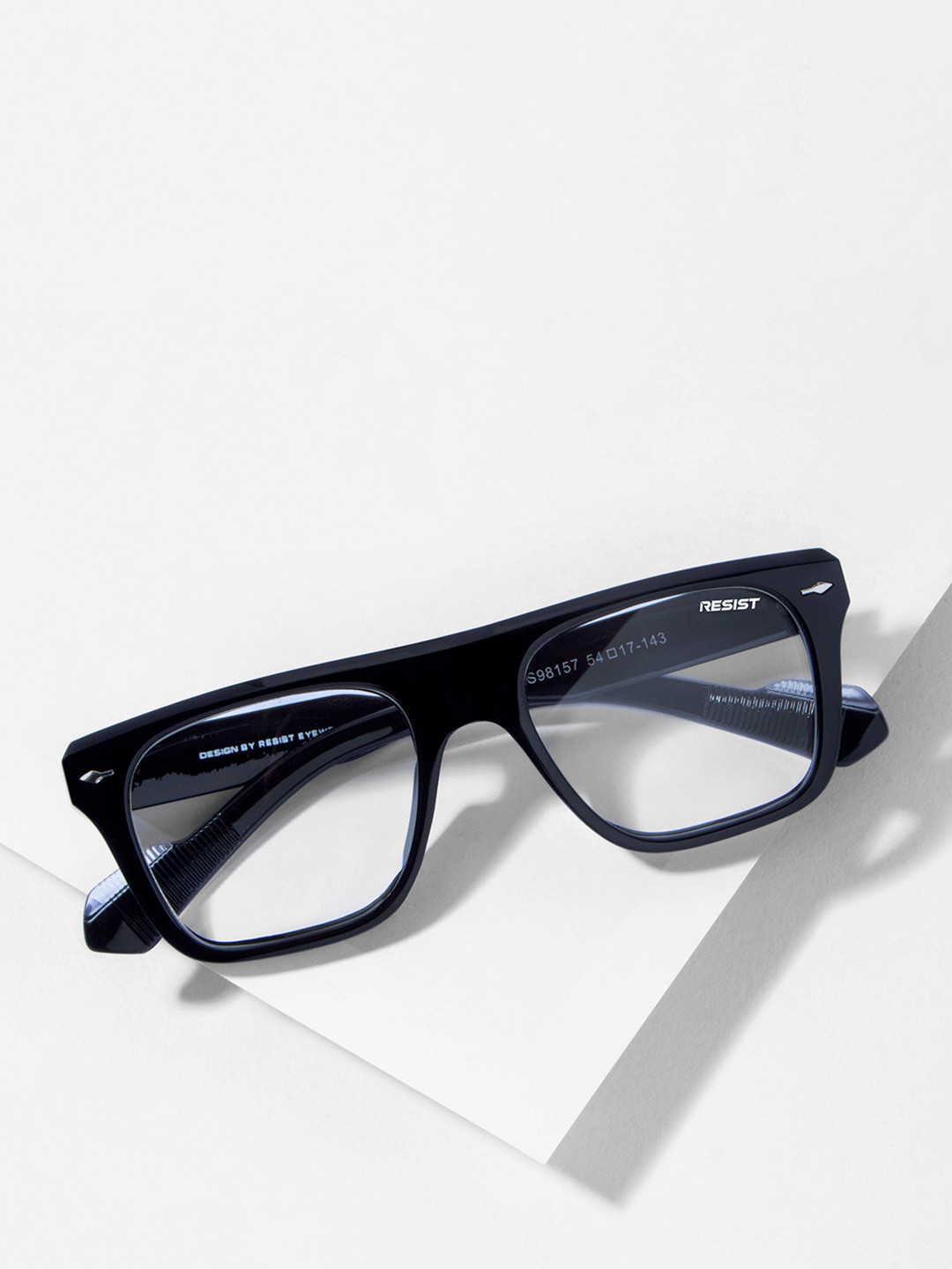 RESIST EYEWEAR UNISEX Black Clear UV Protected Wayfarer Sunglasses
