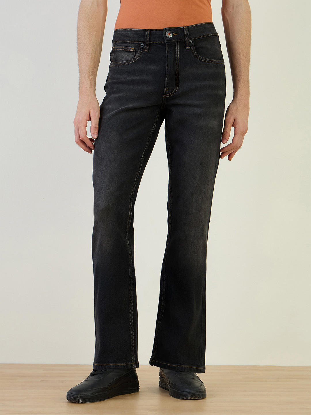 Iconic Men Bootcut High-Rise Stretchable Jeans