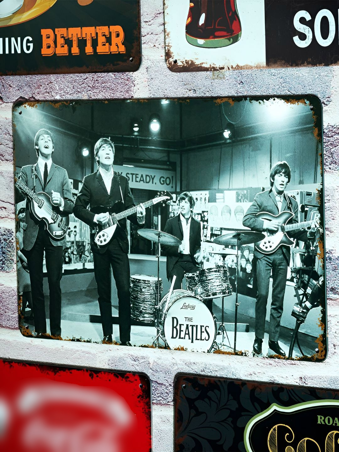 eazy wagon Number Plates Big wall sign - The Beatles Metal Rusty Signs and Plaques-7.9In