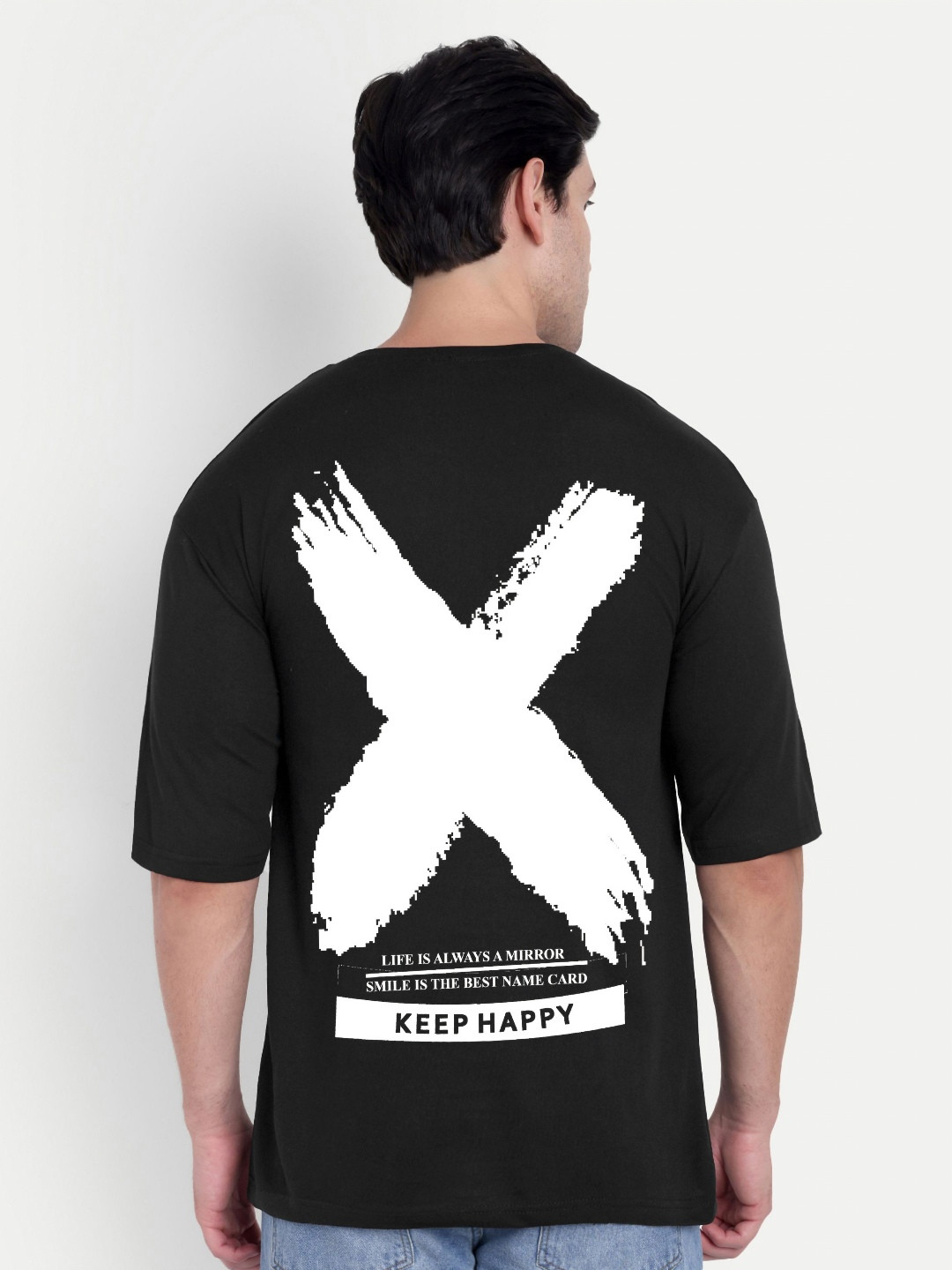 BENNY BROOKS Printed Round Neck Oversized T-shirt