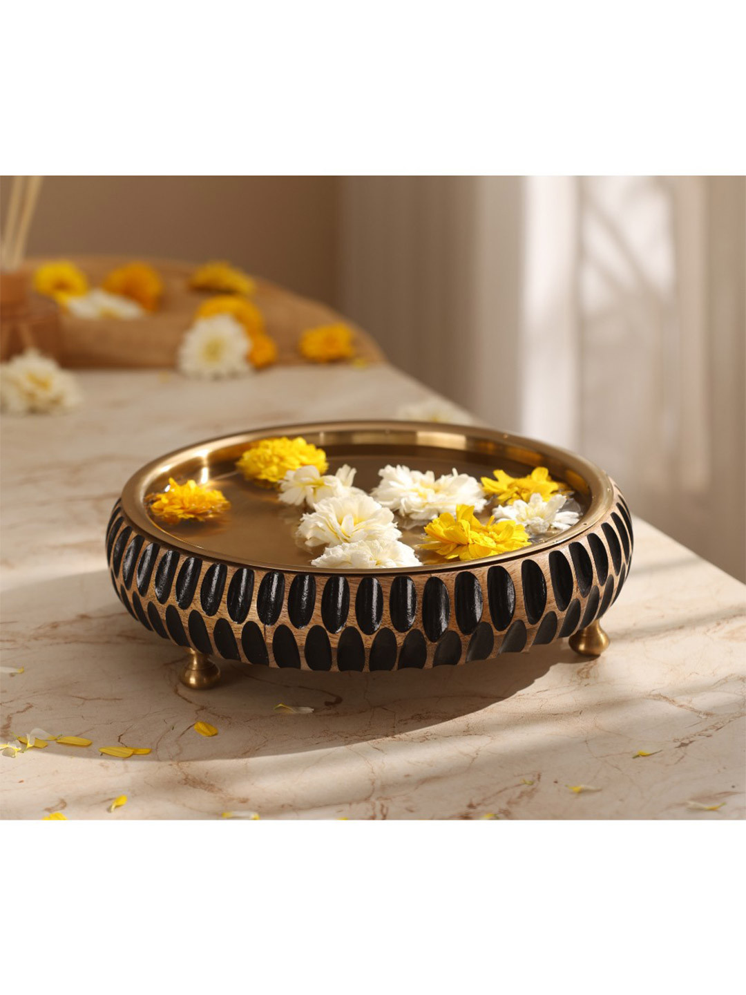RITUALISTIC Aavrit Wooden Urli Bowl for Home & Gifting Occasion