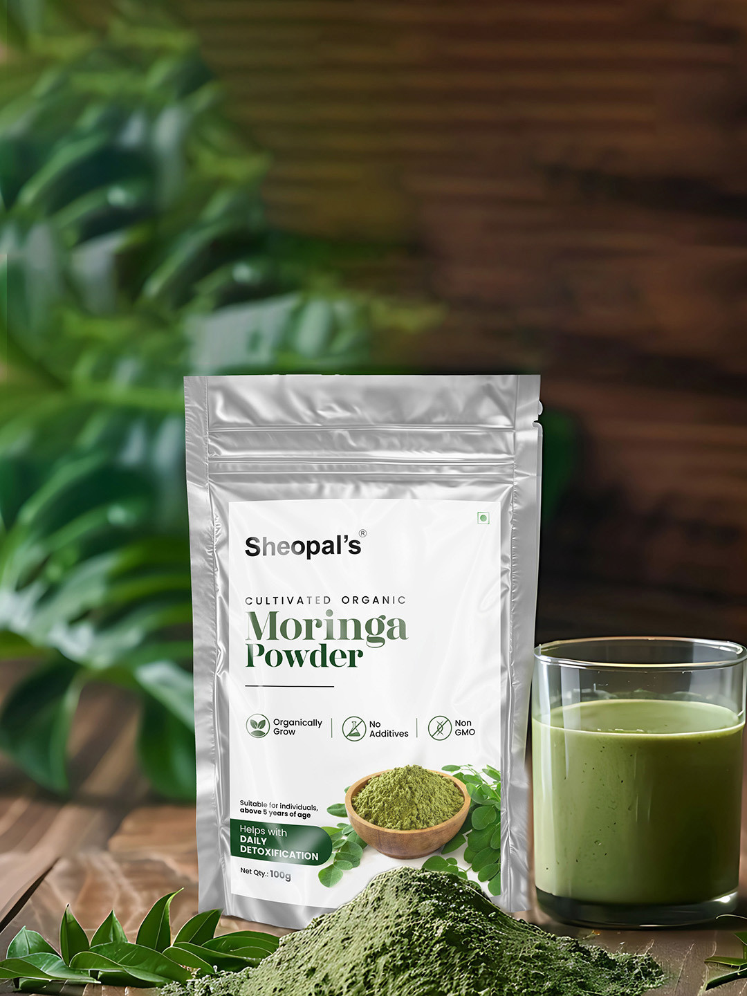 Sheopal's Set Of 3 Natural Moringa Powder For Immunity - 100 g Each