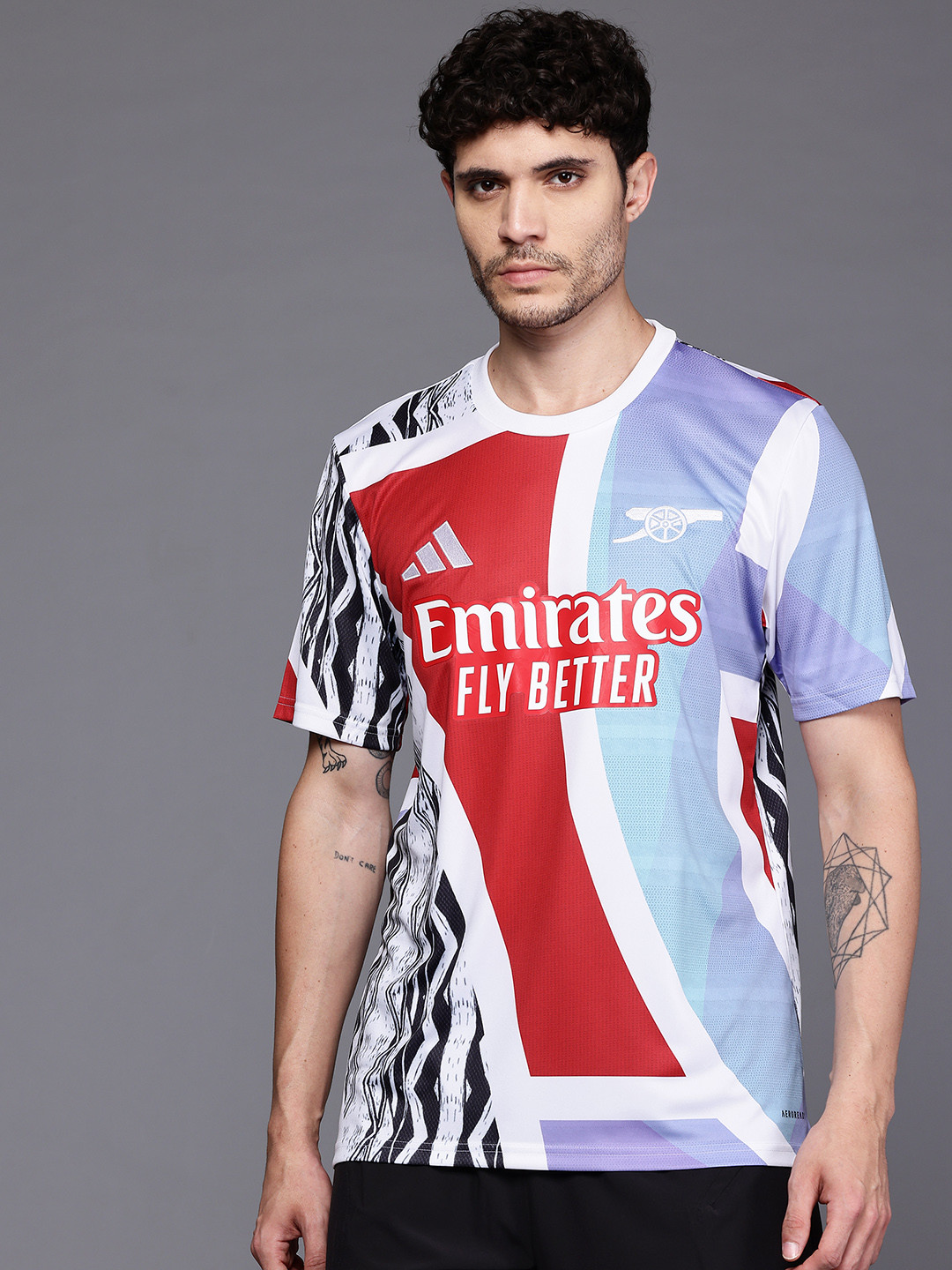 ADIDAS Geometric Print Aeroready Arsenal 24/25 Pre-Match Football Jersey
