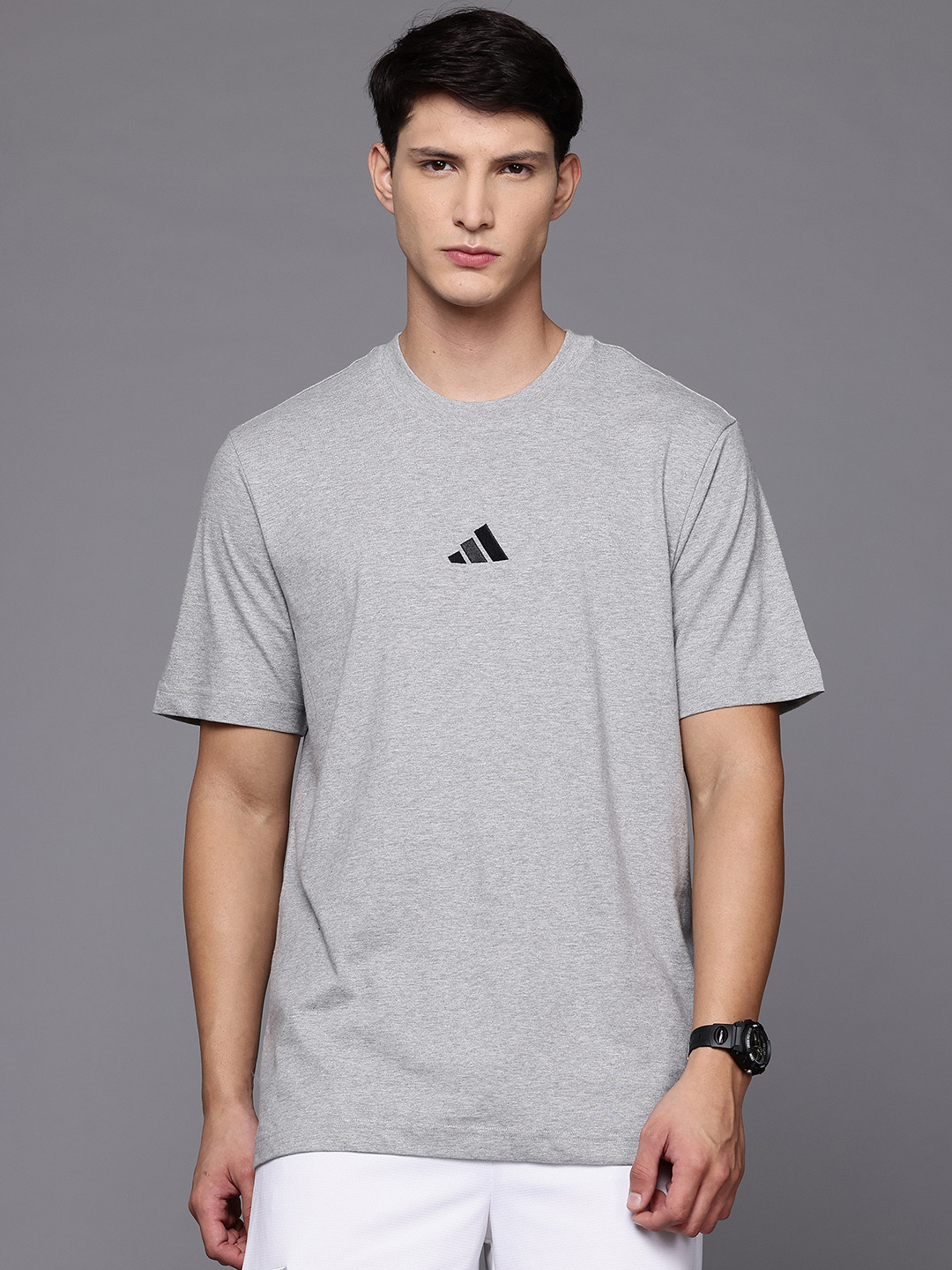 ADIDAS Applique Detail Pure Cotton T-shirt
