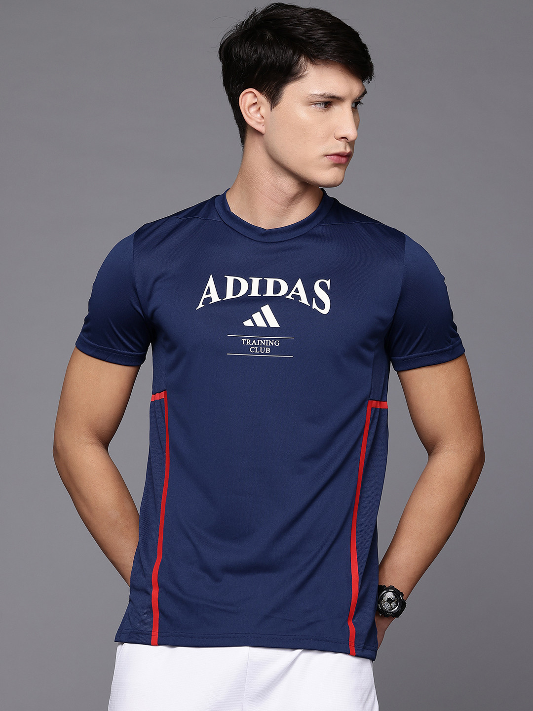 ADIDAS Brand Logo Printed Climacool Slim Fit D4T Heritage Training T-shirt