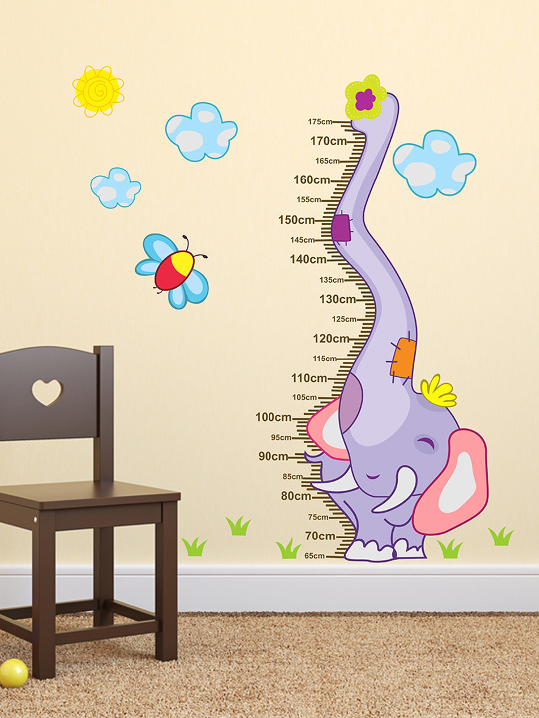 LANSTICK Violet & Yellow Splash-Proof Eco-Friendly Elephant Height Chat Wallpaper