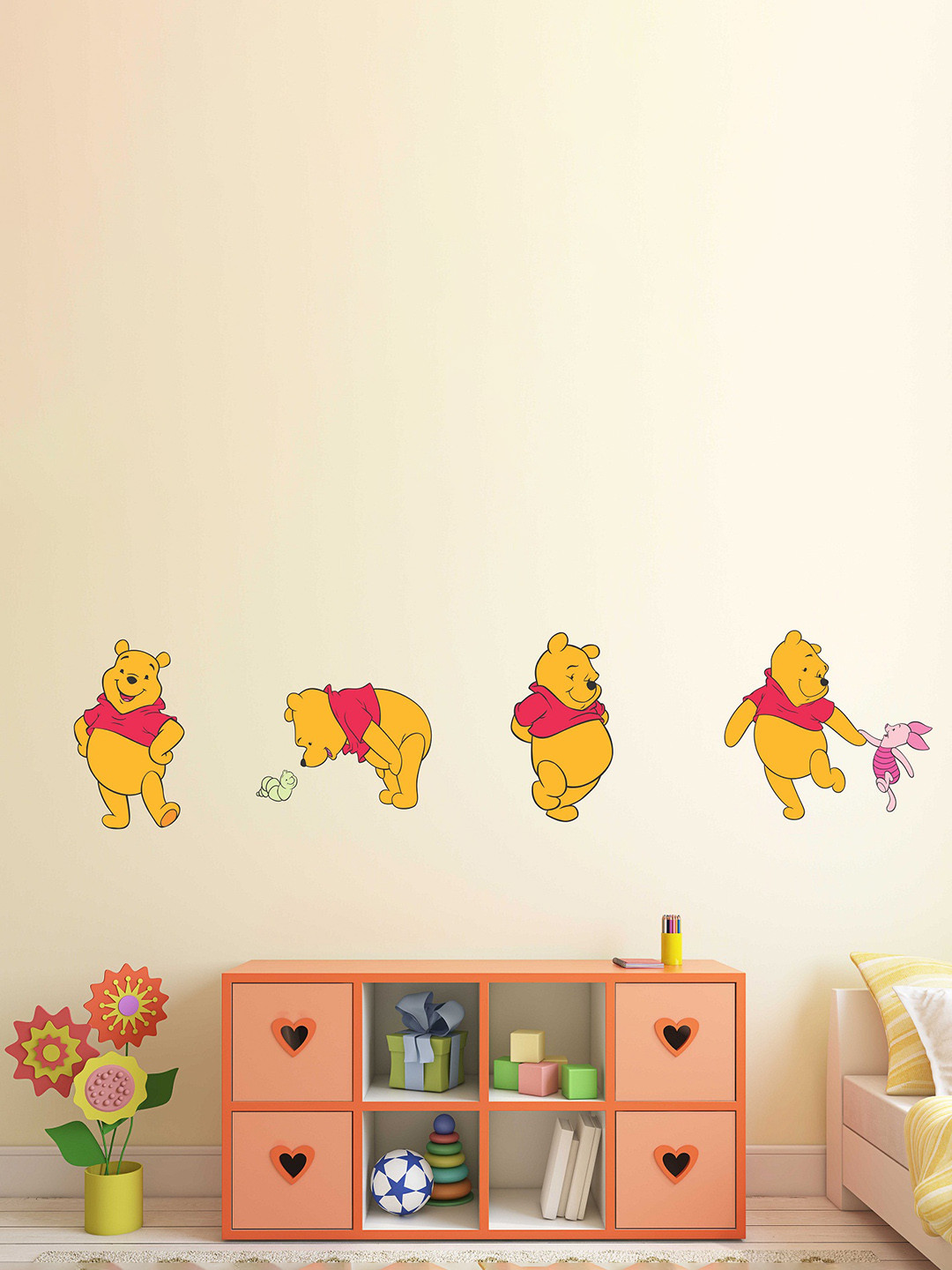 LANSTICK Blue & Yellow Splash-Proof Self-Adhesive Cartoon With Kids Wallpaper