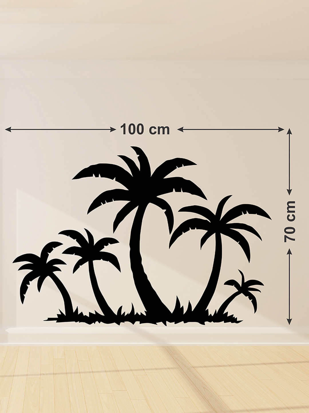 LANSTICK Black Splash-Proof Eco-Friendly Coconut Tree Wallpaper