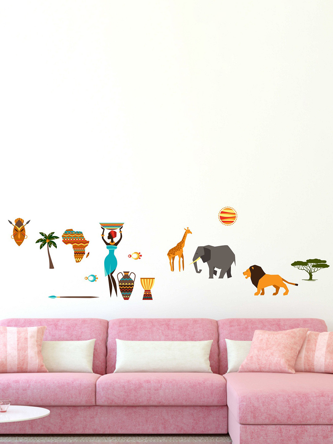 LANSTICK Yellow & Green Splash-Proof Eco-Friendly Africa Life Style Wallpaper