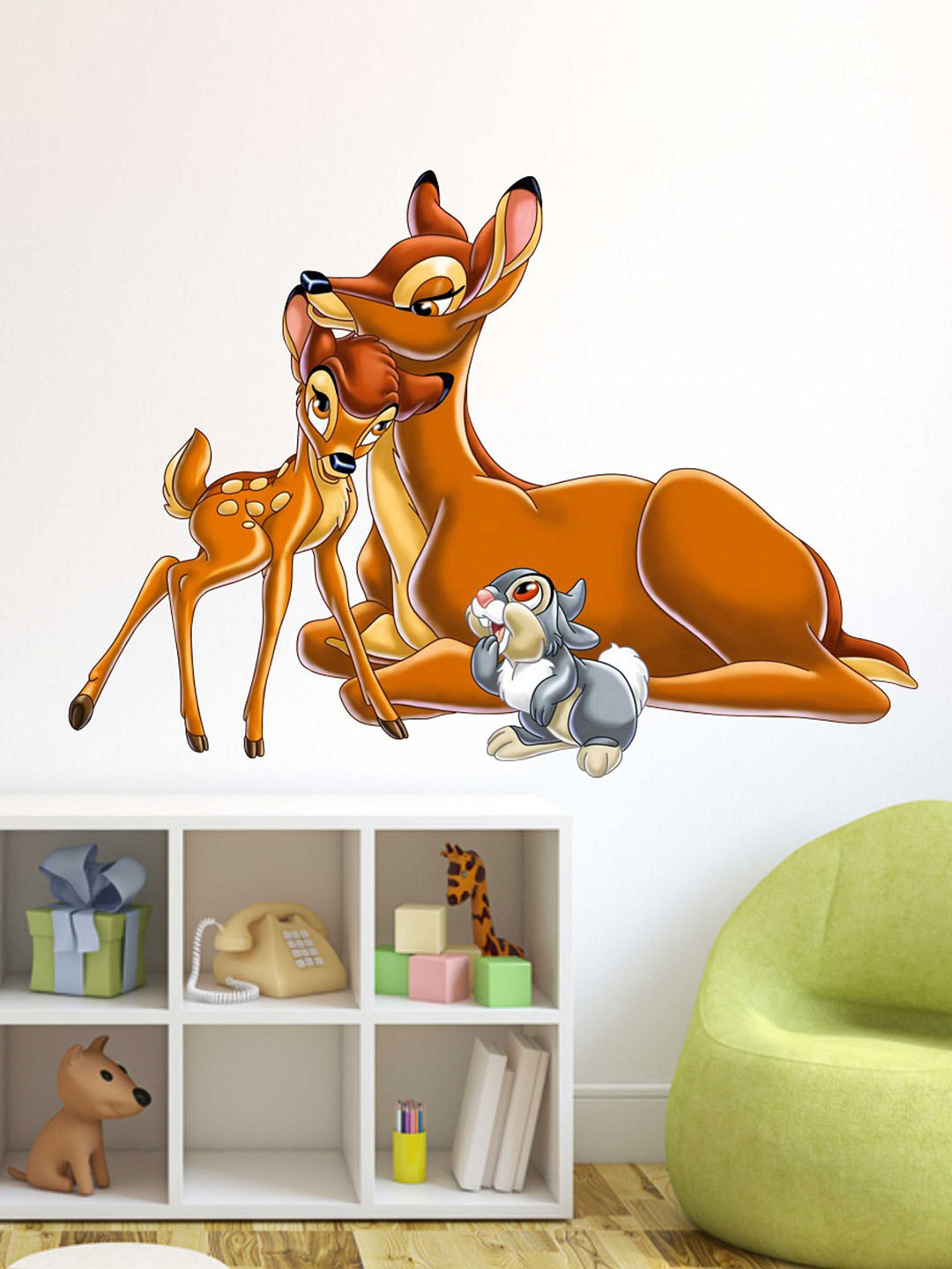 LANSTICK Brown & Grey Splash-Proof Eco-Friendly Mom & Baby Deer Wallpaper
