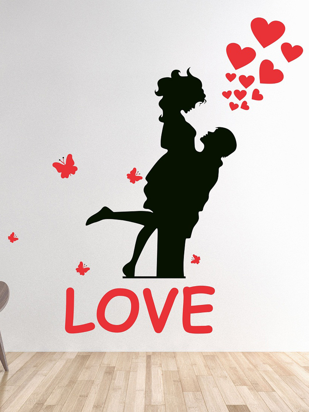 LANSTICK Black & Red Splash-Proof Eco-Friendly Couple With Love Wallpaper