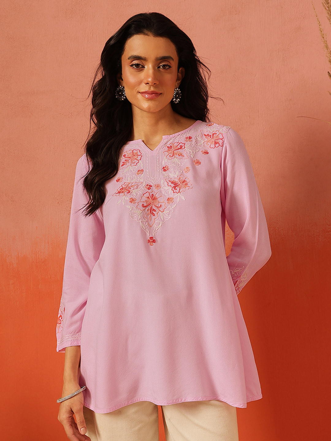QAZMI Women Kashmiri A-Line Kurti