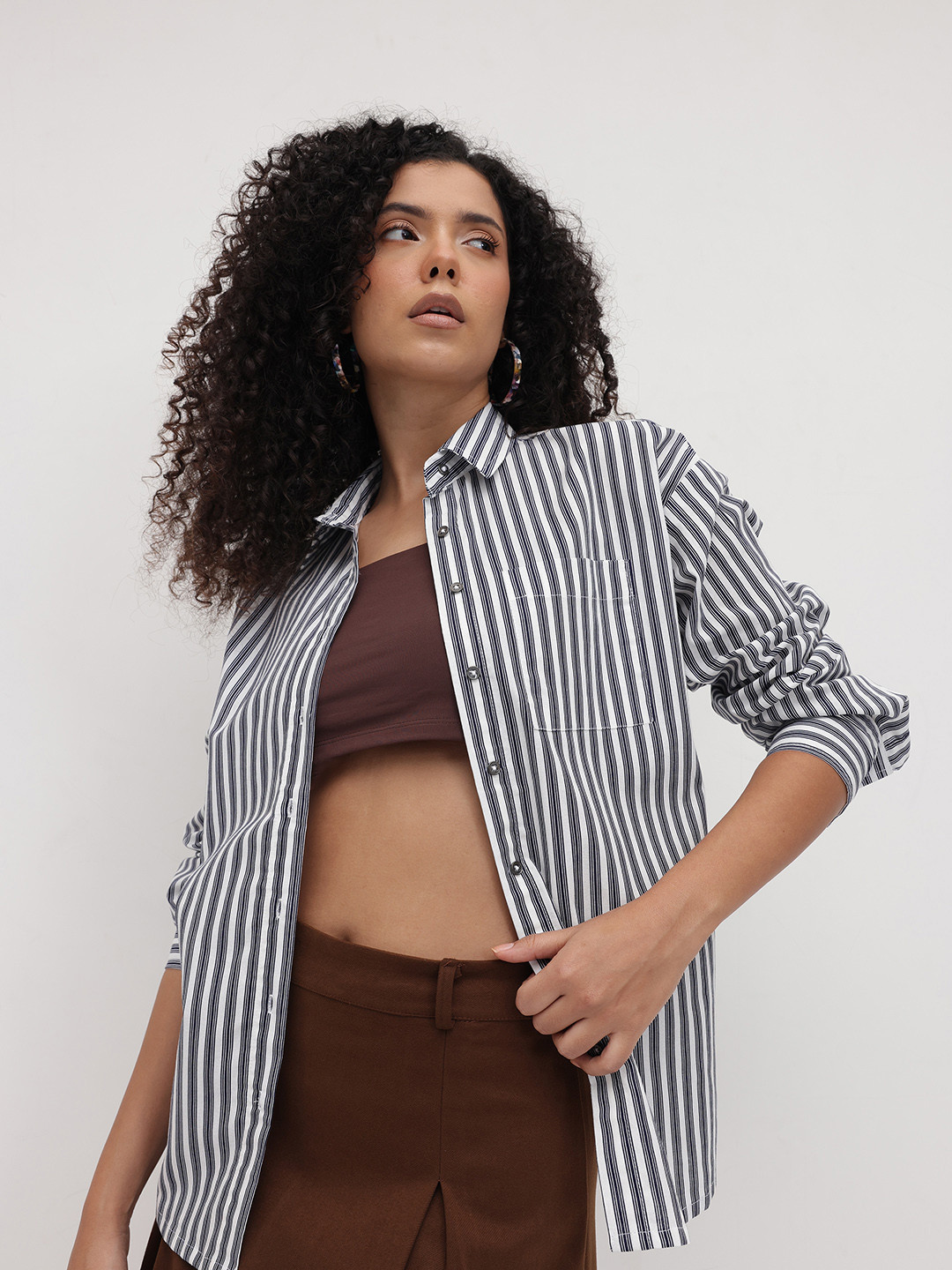 The Roadster Life Co. Striped Chest Pocket Detail Shirt