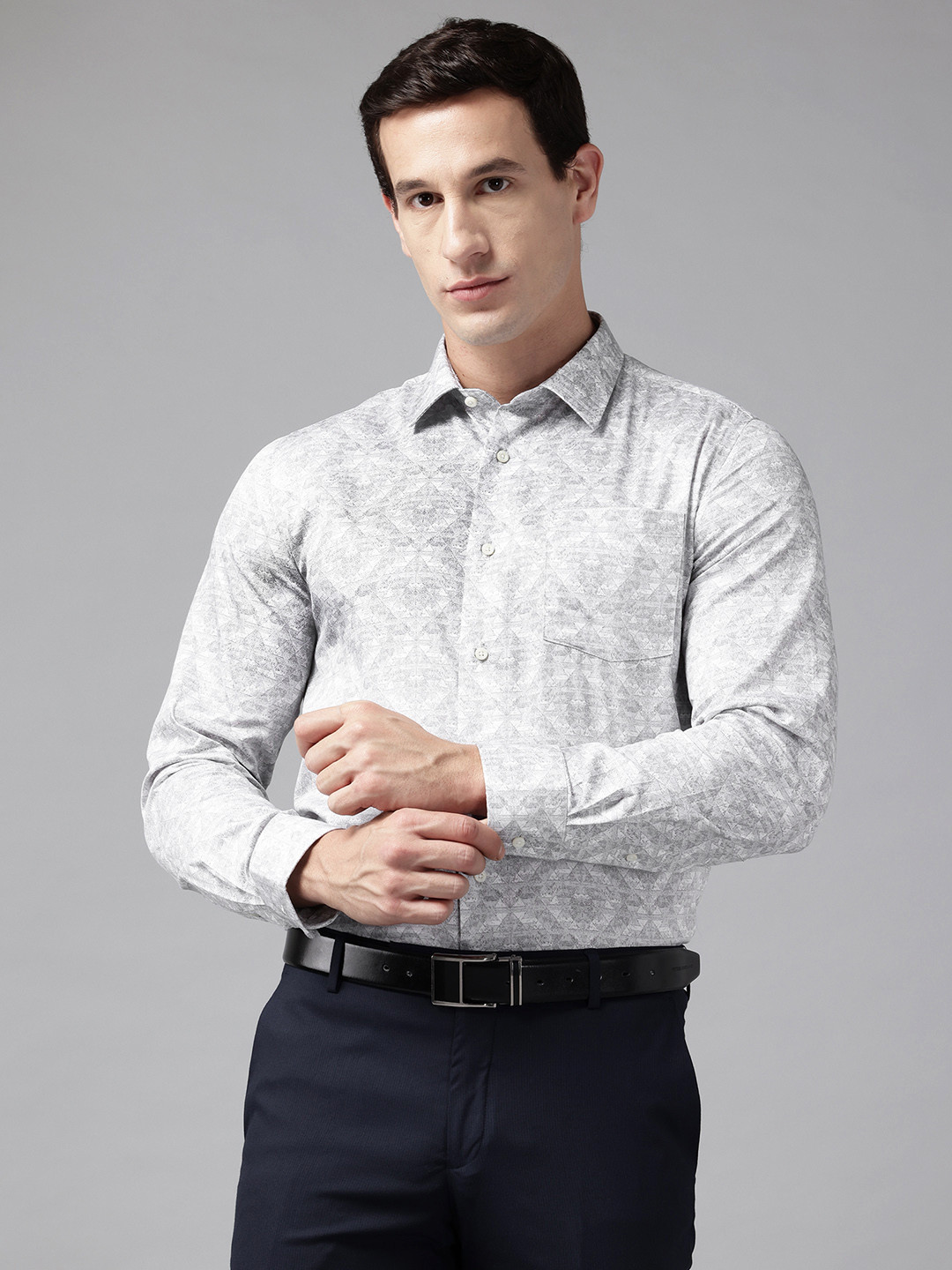 Blackberrys Geometric Print Slim Fit Formal Shirt