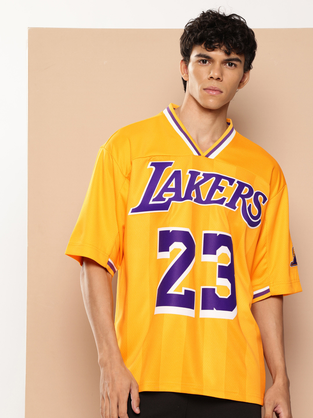 NBA LeBron James Printed Drop-Shoulder Sleeves Football T-Shirt