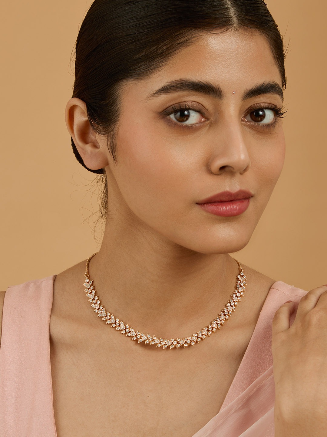 Kushal's Fashion Jewellery Gold-Plated Zircn Studded Party Necklace