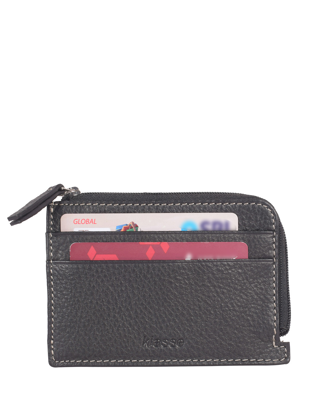 Klasse Men Leather Zip Around Wallet