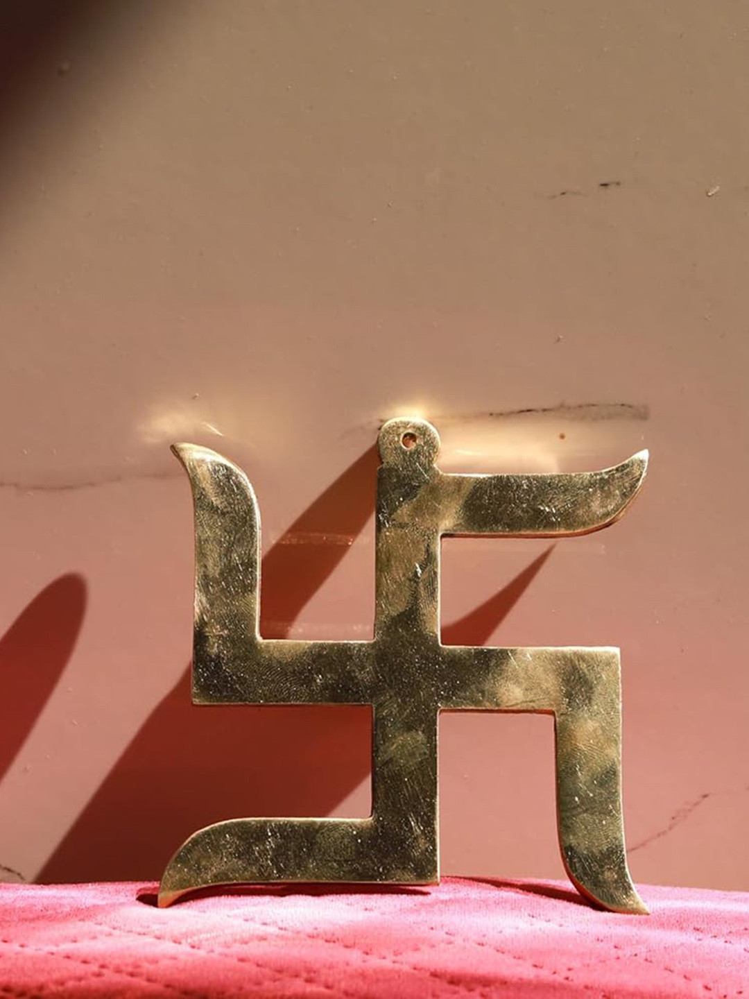 The Spiritual Living Swastik Brass Glossy Hall Spiritual Wall Decor-4In