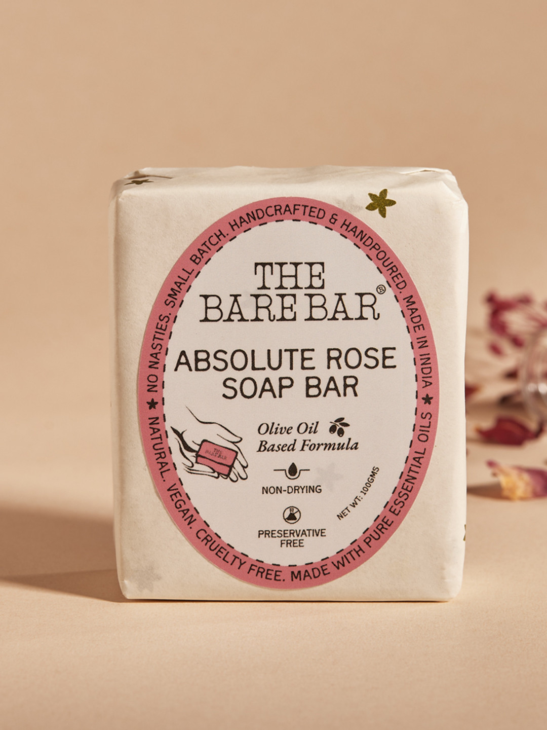 The Bare Bar Absolute Rose Soap Bar - 100 g