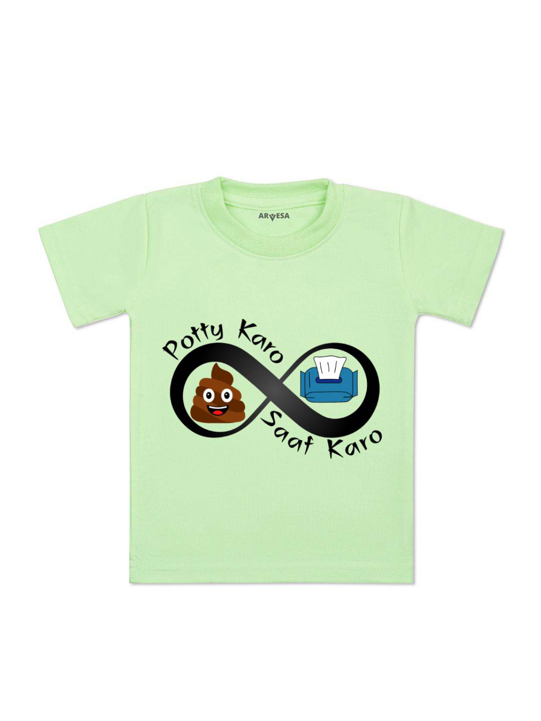 Arvesa Kids Potty Karo Saaf Karo Printed Tshirt