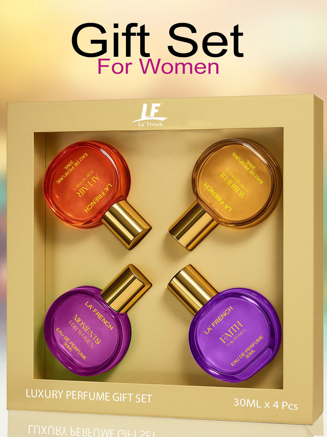 La French Set Of 4 Affair, Faith, Wishful & Moments Long Lasting Eau De Parfum- 30 ml Each