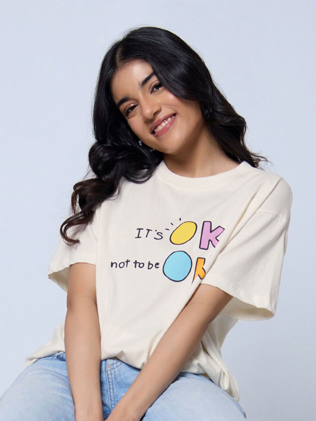 LoveDky Women Printed Applique T-shirt