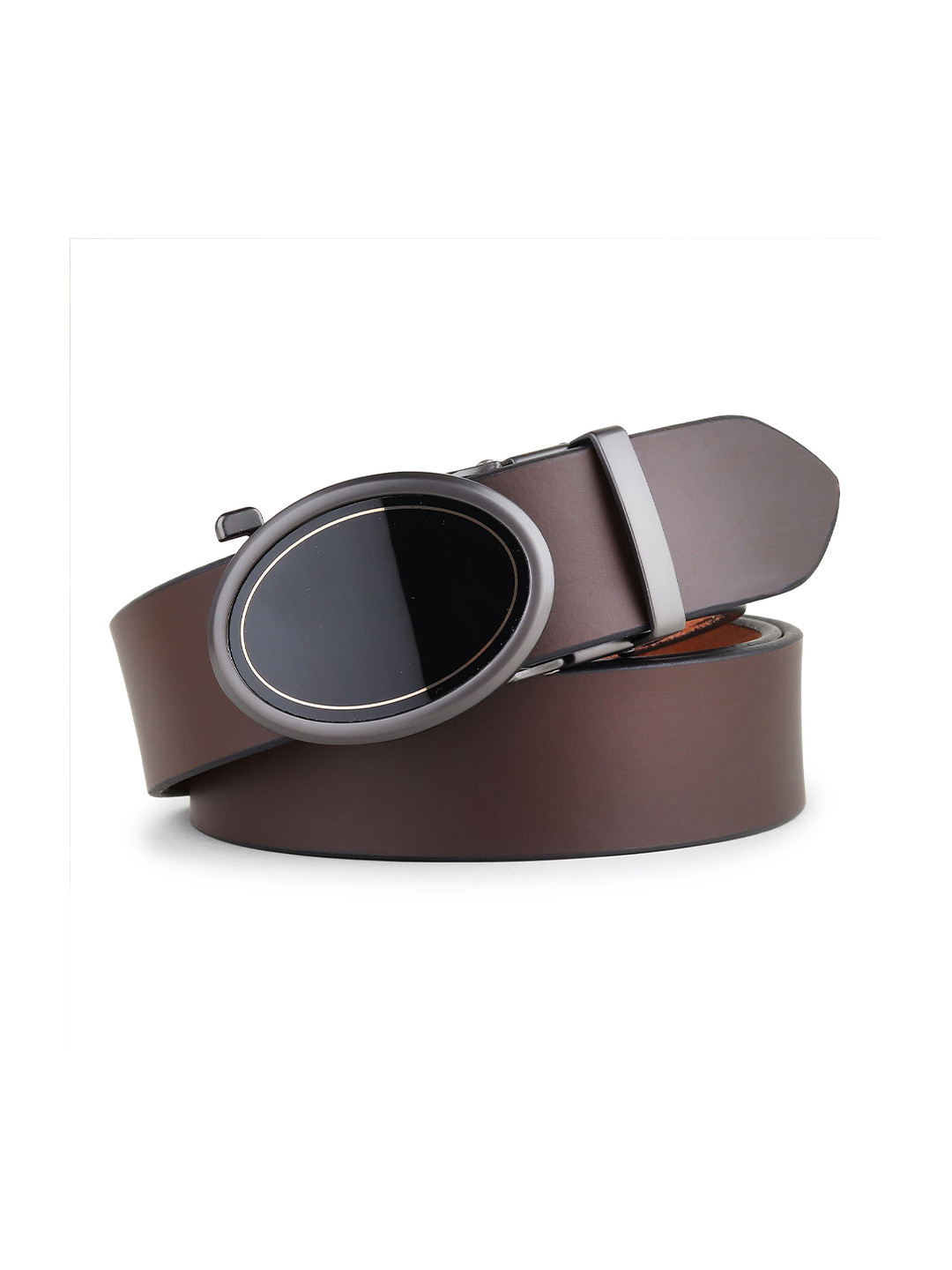 LOOPA Men Leather Formal Belt With Slider Buckle Closure
