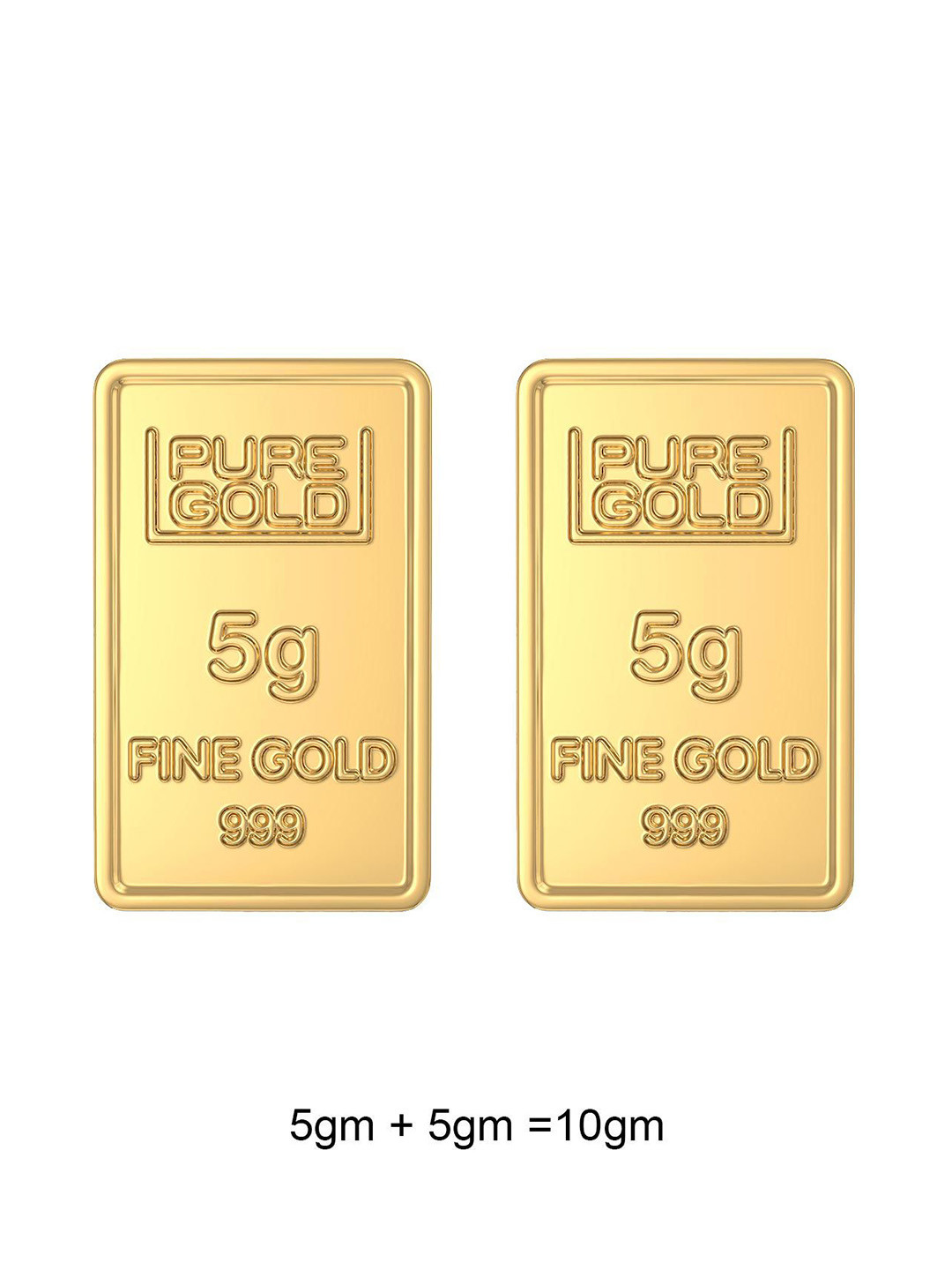 Joyalukkas Pack of 2 24 KT Floral Gold Bar Combo- 5 g + 5 g