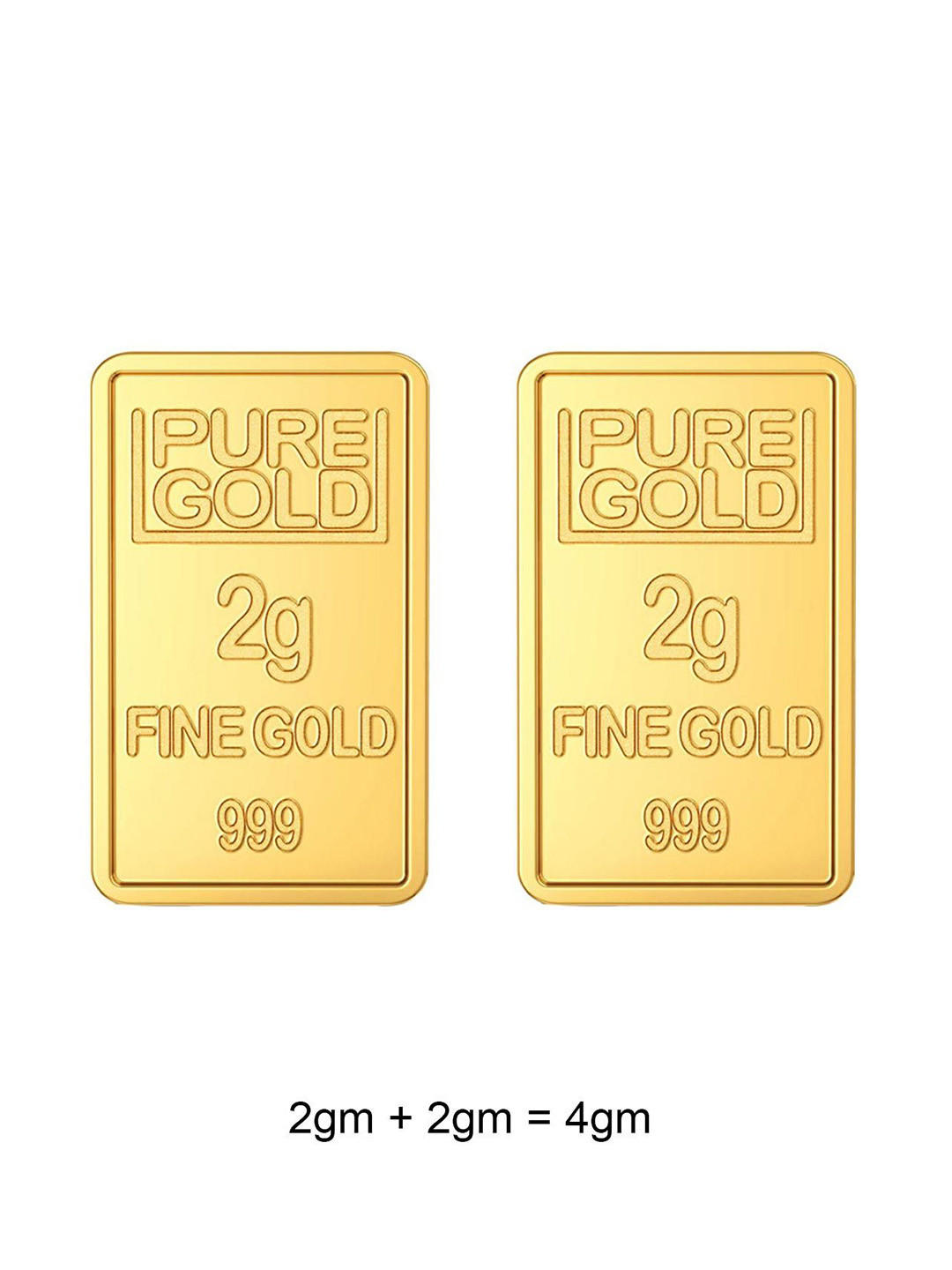 Joyalukkas Pack of 2 24 KT Floral Gold Bar Combo- 2 g + 2 g