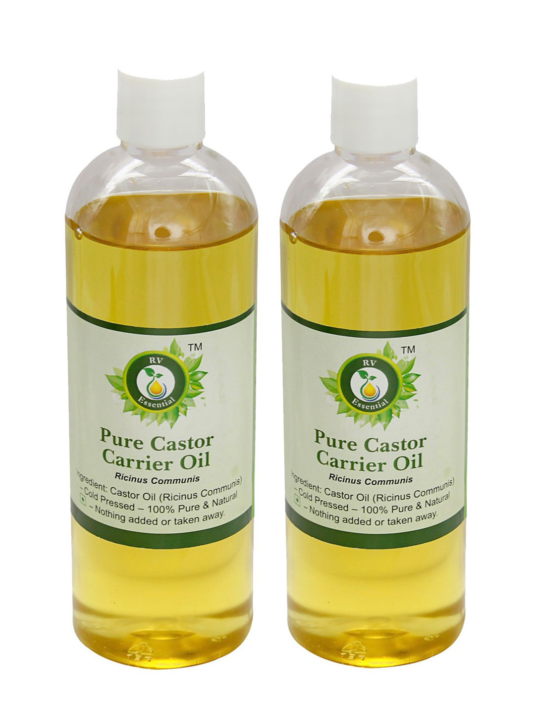 R V Essential Set Of 2 Pure Castor Carrier Oil - 100 ml Each