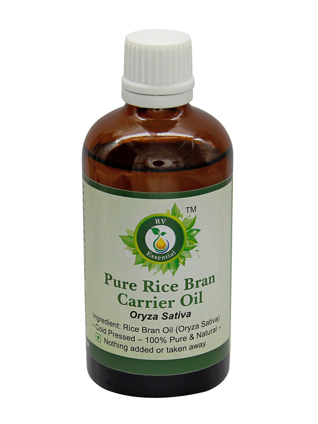 R V Essential Pure Rice Bran Carrier Oil For Moisturization & Nourishment- 100 ml