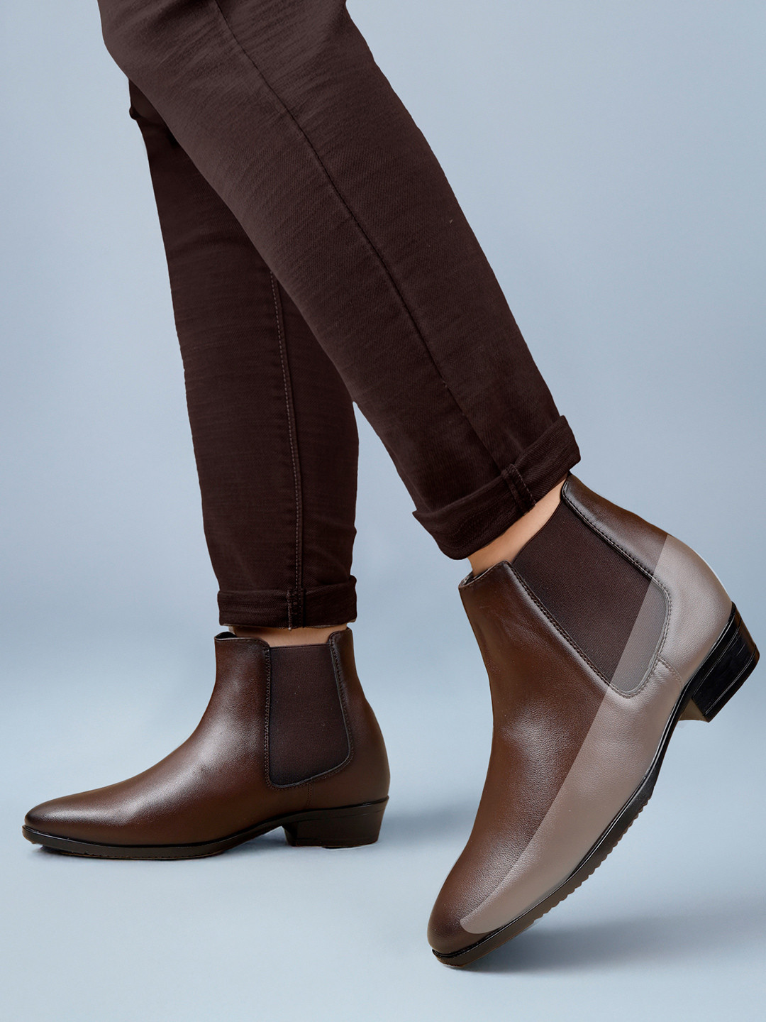 Bxxy Men 9 Cm Hidden Elevator Height Increasing Heeled Formal Chelsea Boots