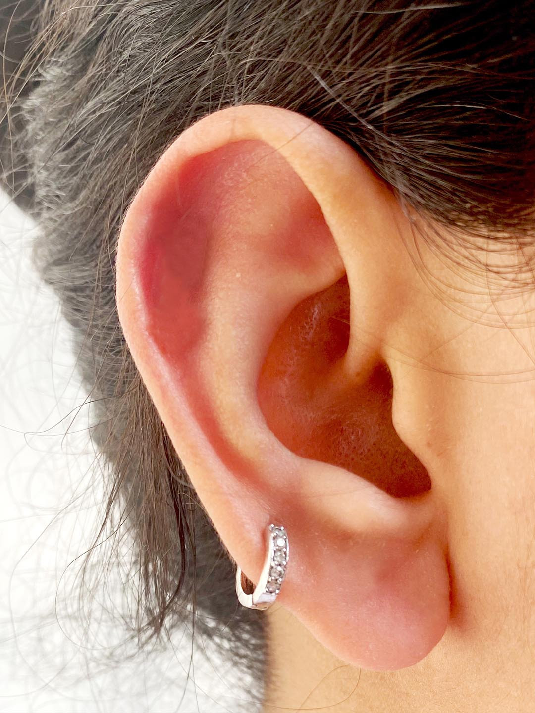 Boldiful Small Huggie Sterling Silver 5A Cubic Zirconia Hoops