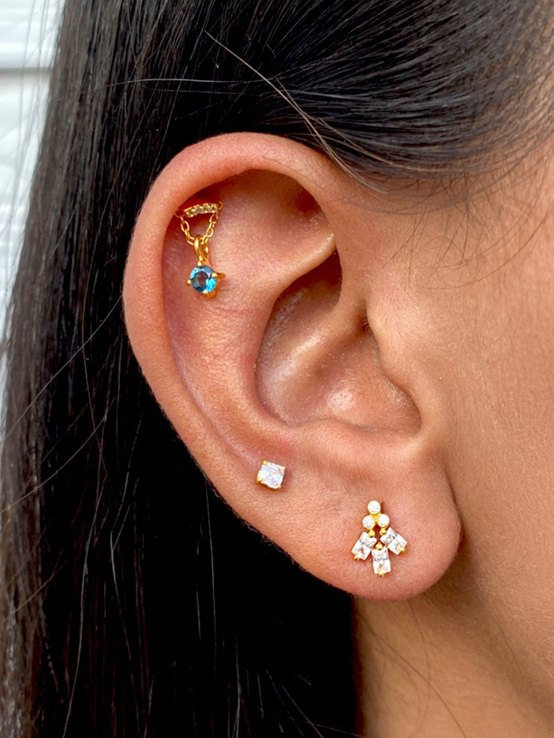 Boldiful Vivid 18k Gold Vermeil Earstuds 5A Cubic Zirconia Earring