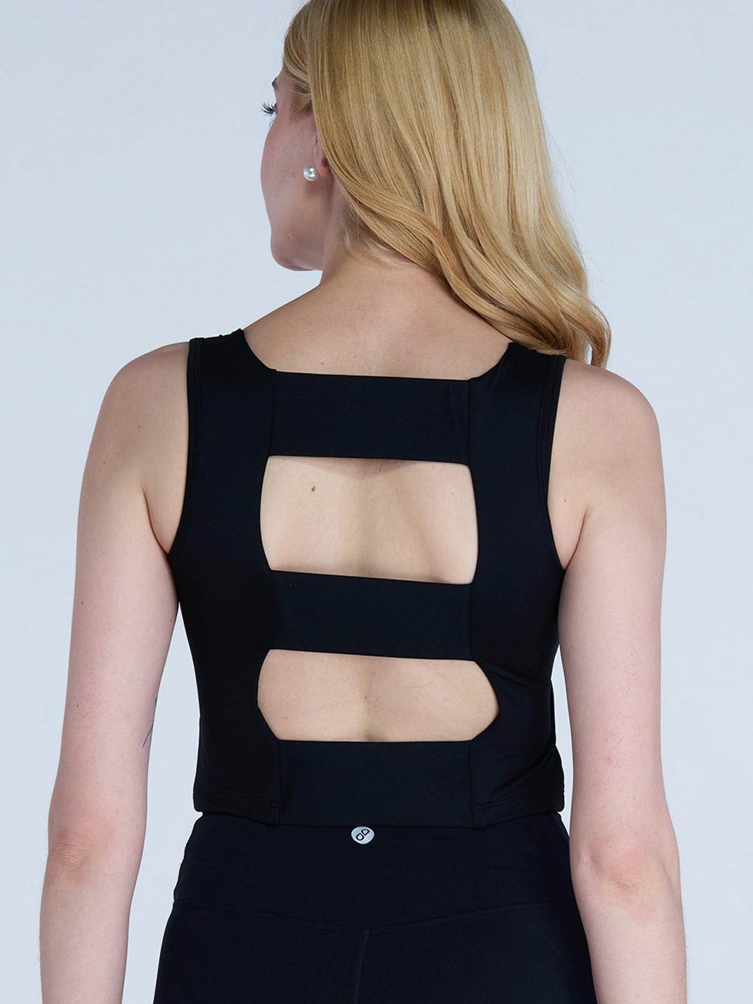 CAVA Black Styled Back Crop Tank
