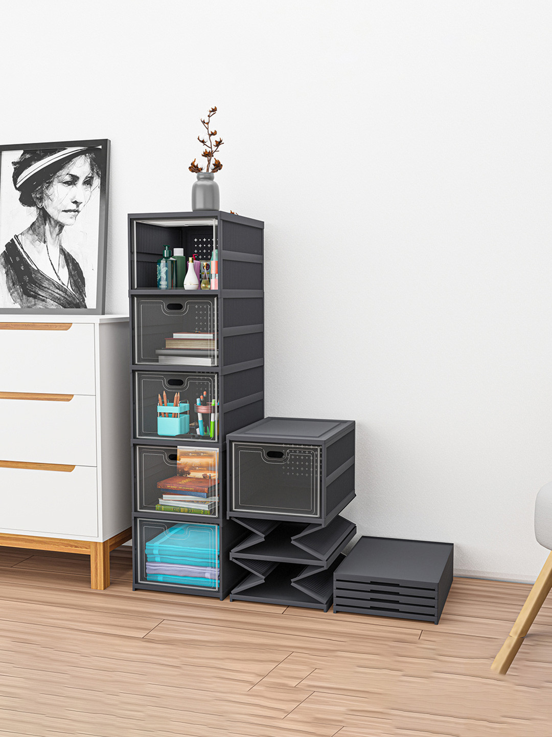 Kuber Industries Grey 5-Tier Organisers