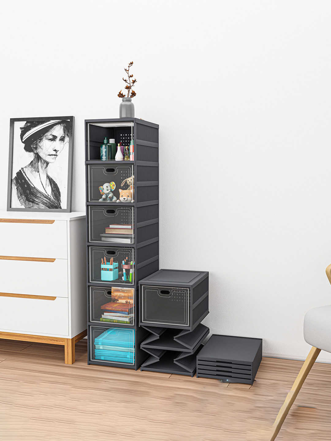 Kuber Industries Grey 6-Tier Organisers