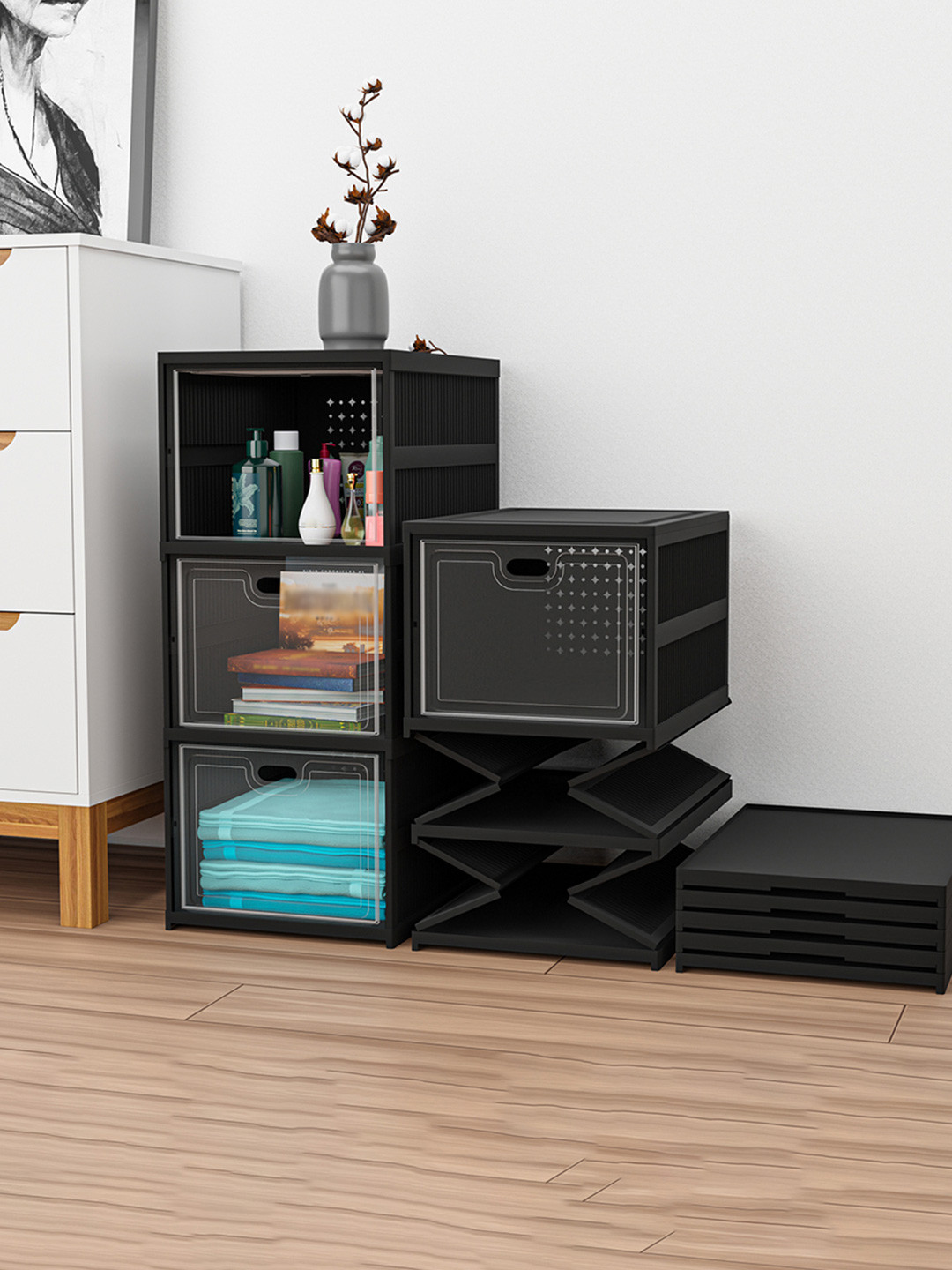 Kuber Industries Black 3-Tier Organisers