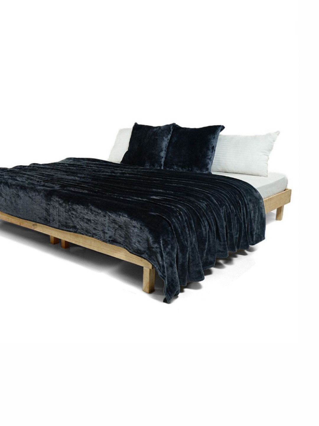 Zarf Charcoal Microfiber AC Room 300 GSM Double Bed Blanket With Two Cushion Covers