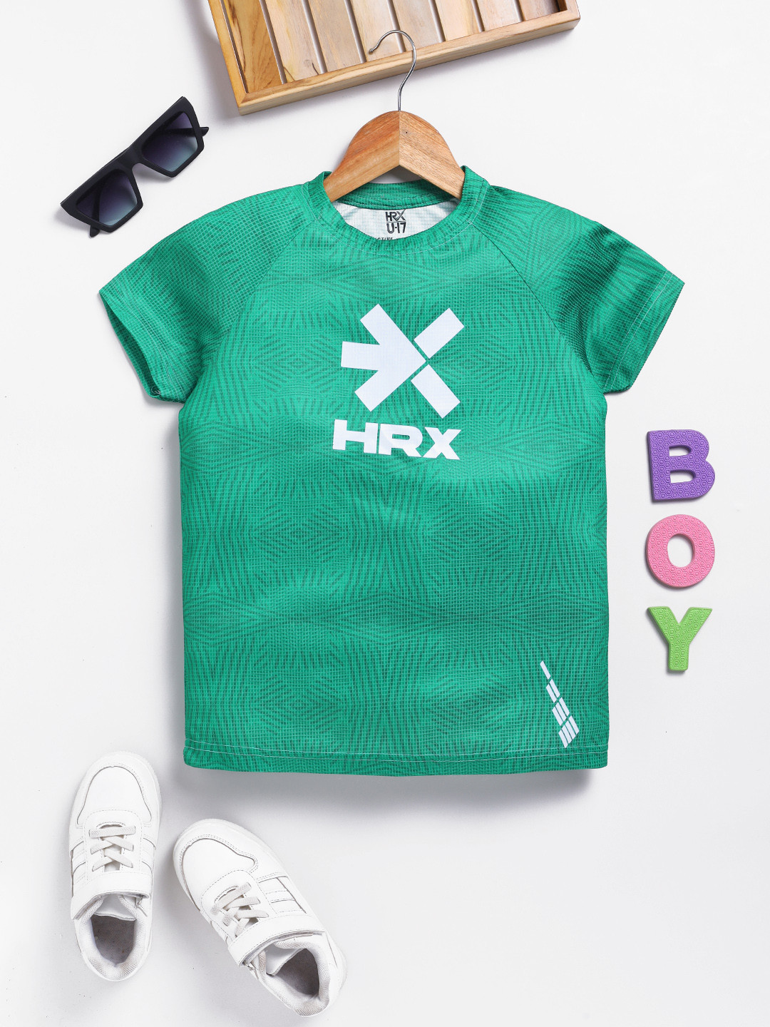 HRX by Hrithik Roshan Boys U17 Brand Logo Printed Rapid Dry Active T-shirt
