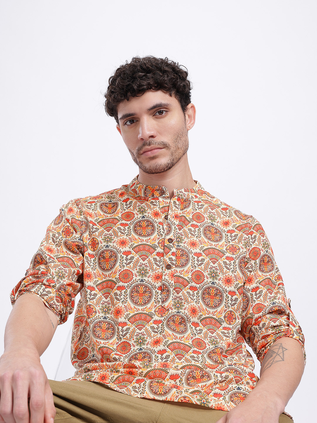 Anouk Rustic Ethnic Moti Print Short Kurta