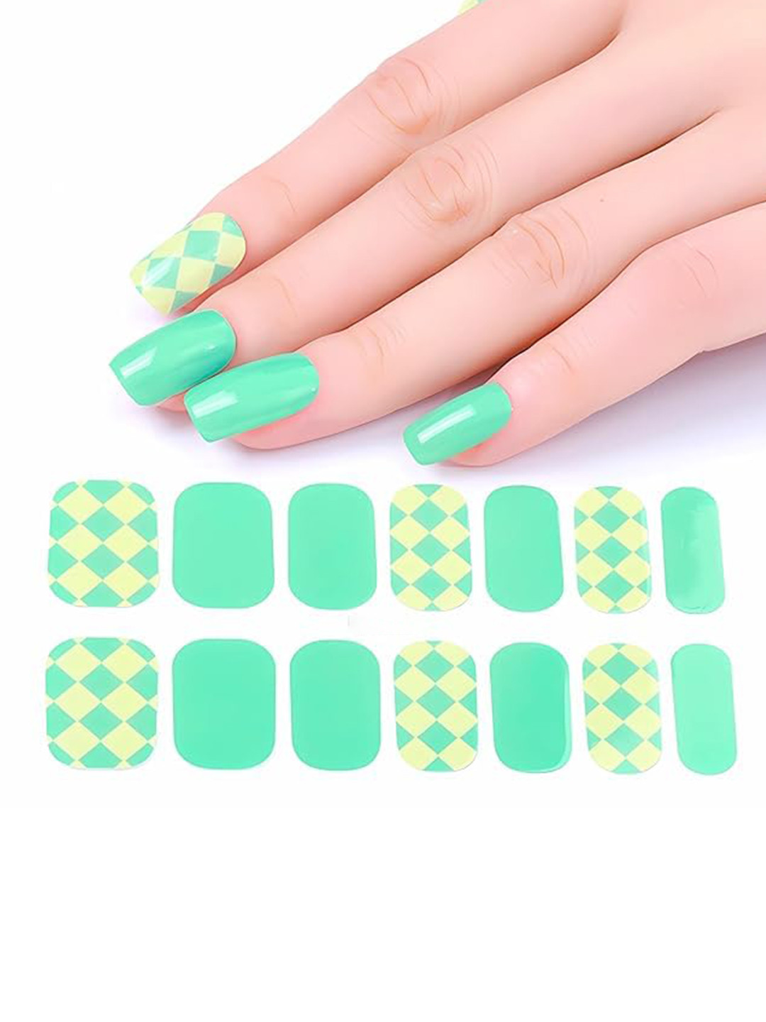 Hawtever Girls Set Of 14 Nail Wraps Sticker With Nail File - Lemon Zest