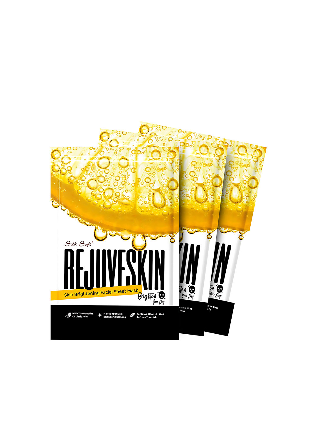 Silk Soft Set Of 3 Rejuve Skin Brightening Facial Sheet Mask - 25 ml Each