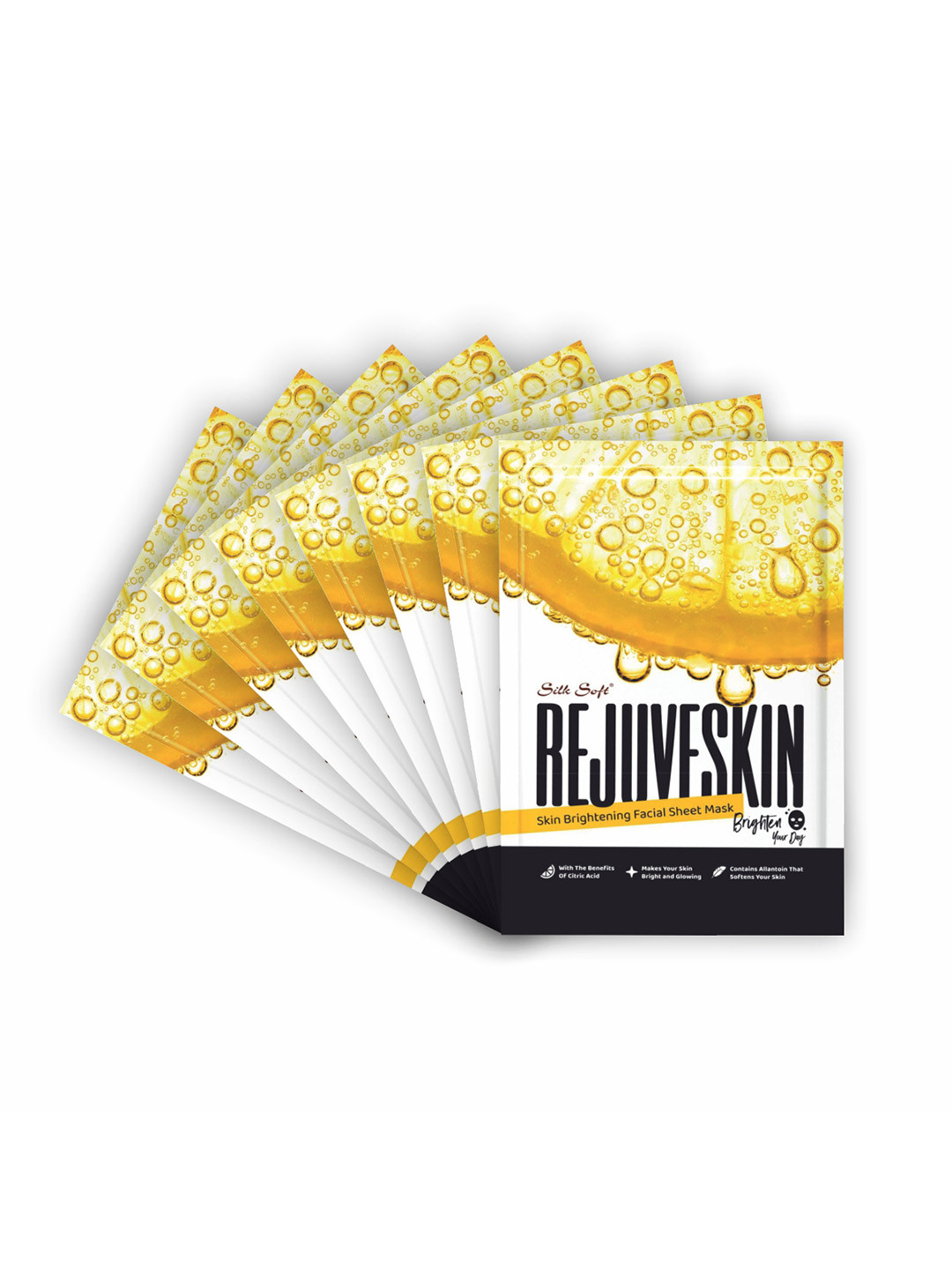 Silk Soft Set Of 8 Rejuve Skin Brightening Facial Sheet Mask - 25 ml Each
