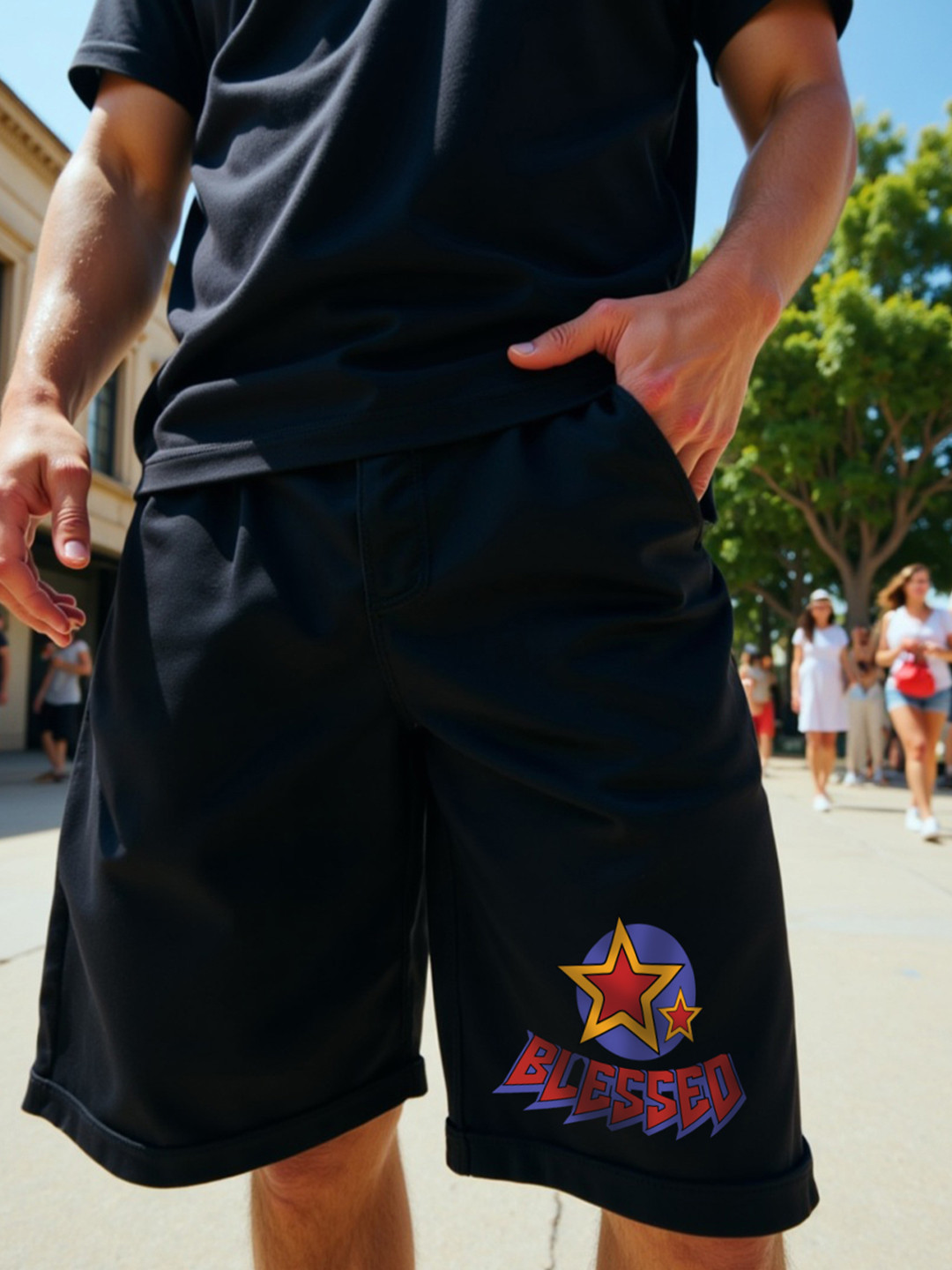 Mad Over Men Mid-Rise Typography Printed Loose Fit Shorts