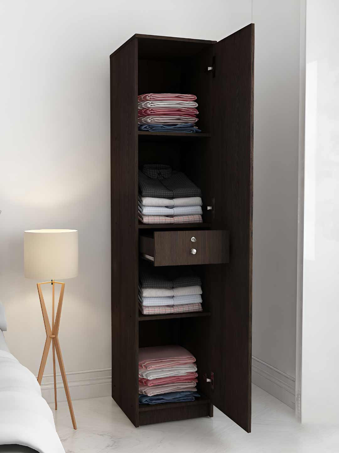 SIVOM Brown Wooden Multi-Utility Wardrobe