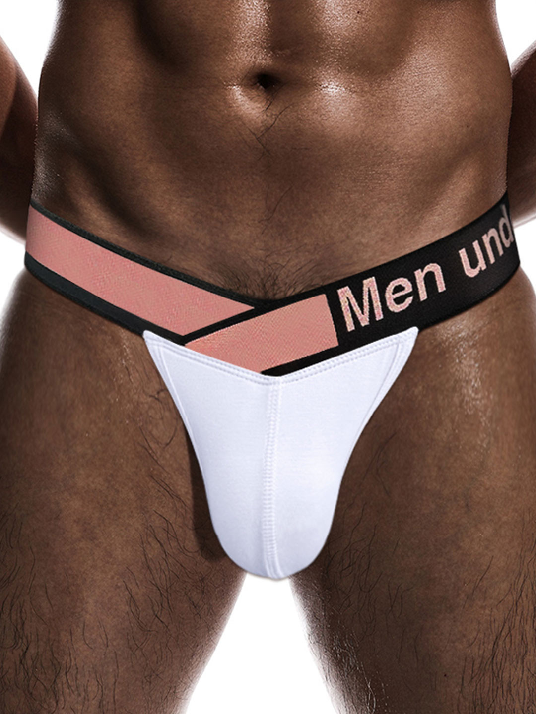 PUMP CLUB Mid-Rise Anti-Bacterial Thong Briefs MP236-White-M